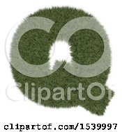 Poster, Art Print Of 3d Grassy Capital Letter Q On A White Background