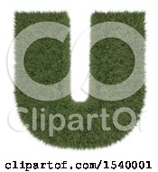 Poster, Art Print Of 3d Grassy Capital Letter U On A White Background
