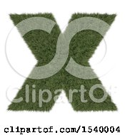 Poster, Art Print Of 3d Grassy Capital Letter X On A White Background