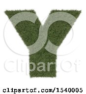 Poster, Art Print Of 3d Grassy Capital Letter Y On A White Background