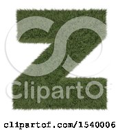 Poster, Art Print Of 3d Grassy Capital Letter Z On A White Background