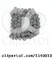 Poster, Art Print Of 3d Checkered Sphere Patterned Capital Letter D On A White Background