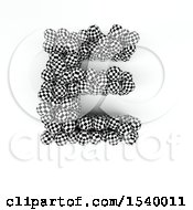 Poster, Art Print Of 3d Checkered Sphere Patterned Capital Letter E On A White Background