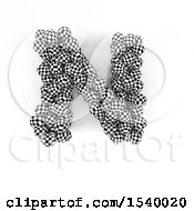 Poster, Art Print Of 3d Checkered Sphere Patterned Capital Letter N On A White Background