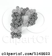 Poster, Art Print Of 3d Checkered Sphere Patterned Capital Letter P On A White Background