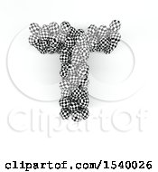 Poster, Art Print Of 3d Checkered Sphere Patterned Capital Letter T On A White Background