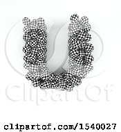 Poster, Art Print Of 3d Checkered Sphere Patterned Capital Letter U On A White Background