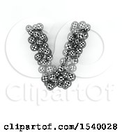 Poster, Art Print Of 3d Checkered Sphere Patterned Capital Letter V On A White Background