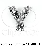 Poster, Art Print Of 3d Checkered Sphere Patterned Capital Letter Y On A White Background