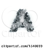 Poster, Art Print Of 3d Nuts And Bolts Capital Letter A On A White Background