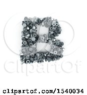 Poster, Art Print Of 3d Nuts And Bolts Capital Letter B On A White Background