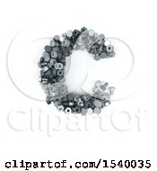 Clipart Of A 3d Nuts And Bolts Capital Letter C On A White Background Royalty Free Illustration