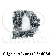 Poster, Art Print Of 3d Nuts And Bolts Capital Letter D On A White Background
