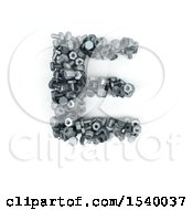 Poster, Art Print Of 3d Nuts And Bolts Capital Letter E On A White Background