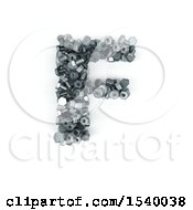 Poster, Art Print Of 3d Nuts And Bolts Capital Letter F On A White Background