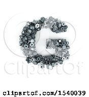 Poster, Art Print Of 3d Nuts And Bolts Capital Letter G On A White Background