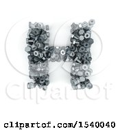 Poster, Art Print Of 3d Nuts And Bolts Capital Letter H On A White Background