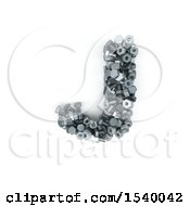 Poster, Art Print Of 3d Nuts And Bolts Capital Letter J On A White Background
