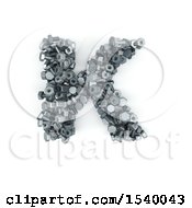 Poster, Art Print Of 3d Nuts And Bolts Capital Letter K On A White Background