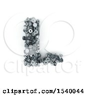 Poster, Art Print Of 3d Nuts And Bolts Capital Letter L On A White Background