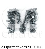 Clipart Of A 3d Nuts And Bolts Capital Letter M On A White Background Royalty Free Illustration