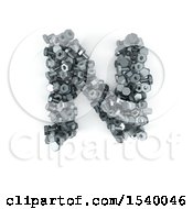 Poster, Art Print Of 3d Nuts And Bolts Capital Letter N On A White Background