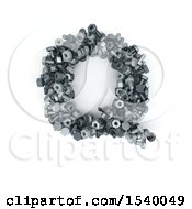 Poster, Art Print Of 3d Nuts And Bolts Capital Letter Q On A White Background