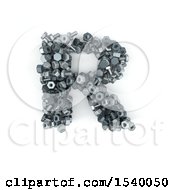 Poster, Art Print Of 3d Nuts And Bolts Capital Letter R On A White Background