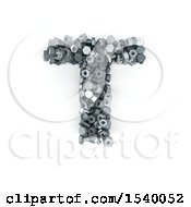 Poster, Art Print Of 3d Nuts And Bolts Capital Letter T On A White Background
