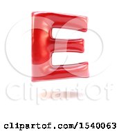 Poster, Art Print Of 3d Red Balloon Capital Letter E On A White Background