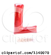 Poster, Art Print Of 3d Red Balloon Capital Letter L On A White Background