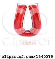 Poster, Art Print Of 3d Red Balloon Capital Letter U On A White Background