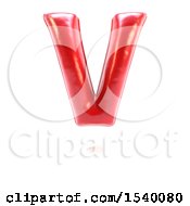 Poster, Art Print Of 3d Red Balloon Capital Letter V On A White Background