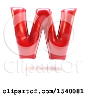 Poster, Art Print Of 3d Red Balloon Capital Letter W On A White Background