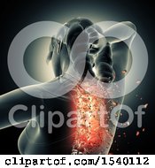 3d Woman With Shattering Visible Spine