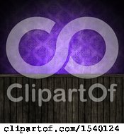 Clipart Of A 3d Wood Wainscotting And Purple Wallpaper Background Royalty Free Illustration