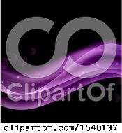 Clipart Of A Purple Wave On Black Royalty Free Vector Illustration