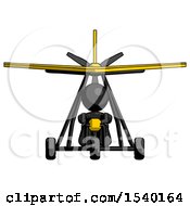 Poster, Art Print Of Black Design Mascot Woman In Ultralight Plane Front View