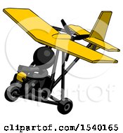 Black Design Mascot Man In Ultralight Aircraft Top Side View by Leo Blanchette