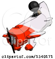 Poster, Art Print Of Black Design Mascot Man In Geebee Stunt Plane Descending View