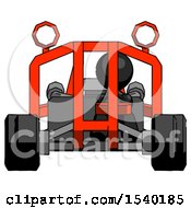Black Design Mascot Man Riding Sports Buggy Front View