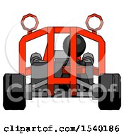 Black Design Mascot Woman Riding Sports Buggy Front View
