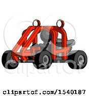 Black Design Mascot Man Riding Sports Buggy Side Angle View