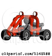 Black Design Mascot Woman Riding Sports Buggy Side Angle View