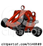 Black Design Mascot Man Riding Sports Buggy Side Top Angle View