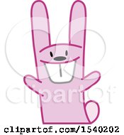 Clipart Of A Pink Bunny Rabbit Royalty Free Vector Illustration