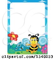 Poster, Art Print Of Border With A Honey Bee