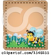 Poster, Art Print Of Parchment Border With A Honey Bee