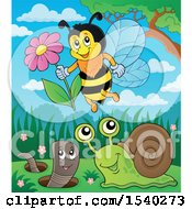 Poster, Art Print Of Honey Bee Snail And Worm