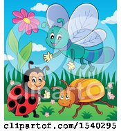 Poster, Art Print Of Ladybug Beetle And Dragonfly